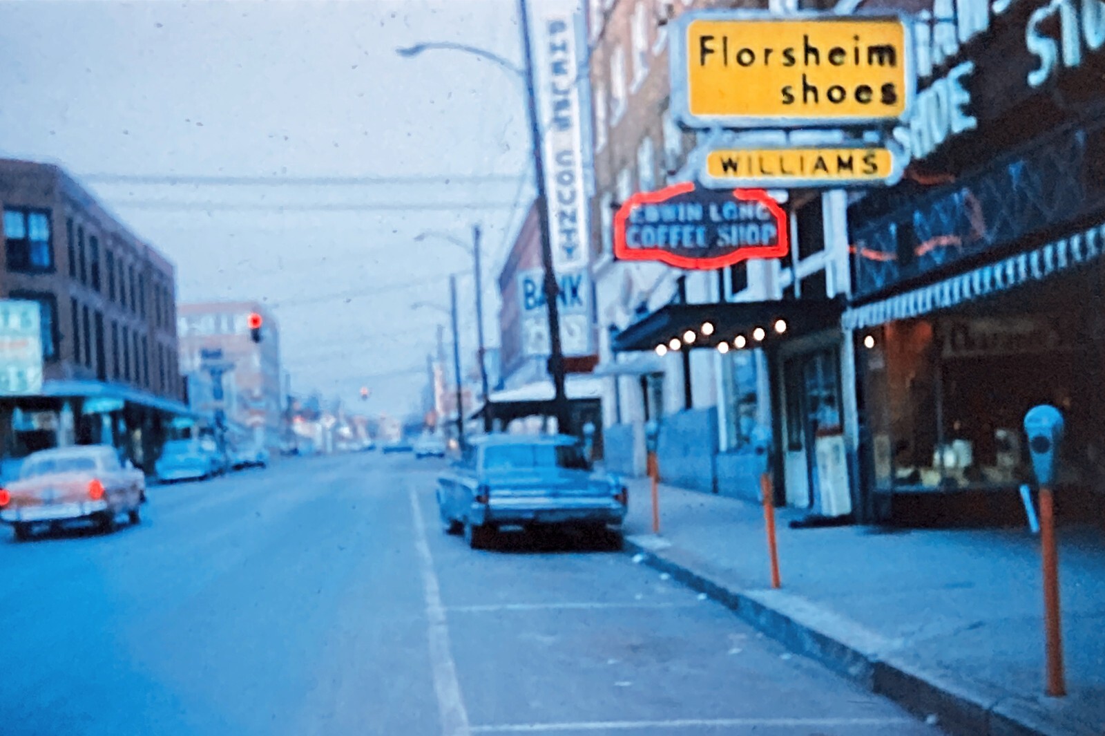 Vintage 1960s Photo Slide Rolla Missouri Downtown Pine St Classic Cars