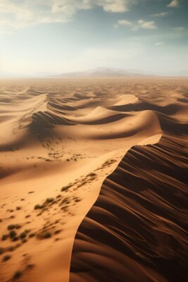 Wandbild: Sanddünen in der Sahara. Marokko. 3D-Rendering (202665514)