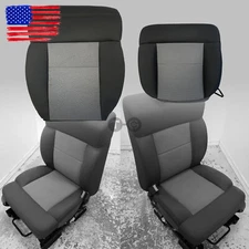 For 2004-2008 Ford F150 Driver Passenger Bottom Top Cloth Seat Cover Dark Gray