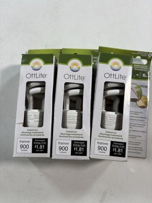 OttLite ED15-S Replacement Lamp Bulb 15W Spiral CFL 900 Lumen 3 Pack Clear White
