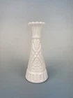 Vintage White Milk Glass Bud Vase – Pressed Glass Floral Vase 5.75"