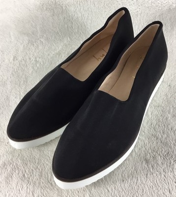 FS/NY French Sole Loafers Women's 9B Black Elastic Joma Ballet Flats Shoes $180