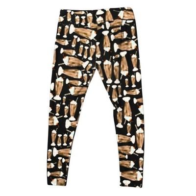 LuLaRoe TC Leggings Black Root Beer Float Milkshake Ice Cream Retro Diner 1950s