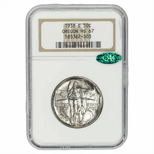 1938D Oregon Commemorative Half Dollar 50C NGC MS 67 CAC