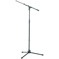 K M Microphone Stand with Telescoping Boom Arm Black