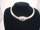 VINTAGE KJL FOR AVON OMEGA NECKLACE DUAL TONE SILVER GOLD ESTATE — photo 2