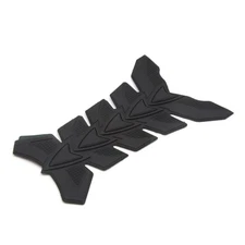 Rubber Motorcycle Oil Fuel Tank 3D Pad Sticker Protector Emblem Decal Black