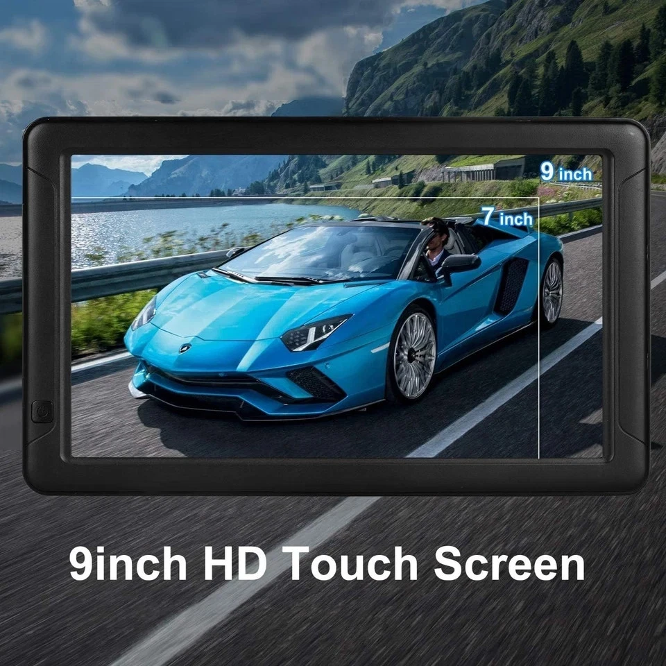 GPS Navigation 9 Inch Touch Screen Car Truck RV Real Voice Direction USA Map - Image 2 of 4