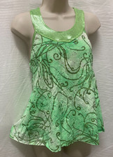 Foiled Dance Top Hologram Glittered Lime Ladies Szs Small Halter Neck