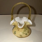 Fenton 1996 Gold Overlay Basket 3076KT #384 signed Don Fenton / J Reynolds.