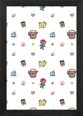 LOVE CUTE PATTERN Gerahmtes Wandbild Poster Leinwanddruck Bild