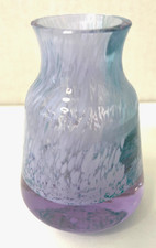Caithness Vintage Rondo Pattern Pansy Vase Boxed Unused In Lilac Art Glass