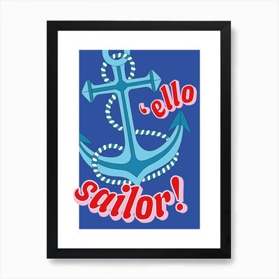 Ello Matrose Anker Kunstdruck gerahmt Wandbild Poster Leinwanddruck Bild