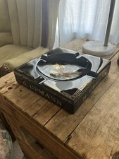 H Upmann Black Ceramic Cigar Large Size Ashtray 9.5" square