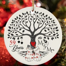 59th Wedding Anniversary Ornament Cat Couple 59 Year As Mr Mrs Christmas Gift