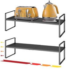 16.5 27.1" Expandable Shelf Organizer, 2Pack 8.1" Wide Stackable Cabinet Shel...