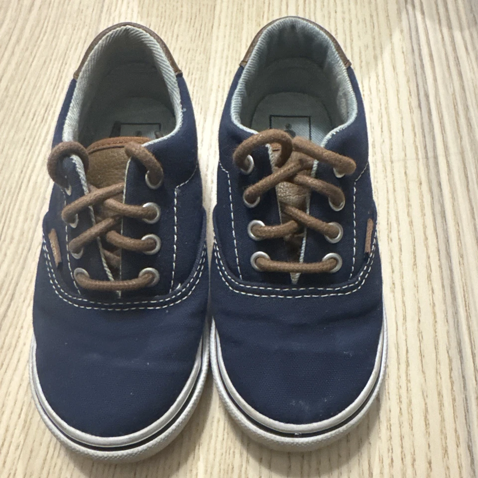 Zapatillas bajas VANS Off The Wall para niños pequeños US8 azul marino blanco Foto 4 de 4