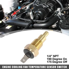 Car Radiator Fan Thermo Sensor Switch 1/4" NPT 190 Degree on 175 Degree Off