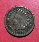 1863 US Copper Nickel Indian Head Cent! Good/VG Civil War Days! Old Coin!