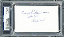 Gene Hickerson Signed 3x5 Index Card Cleveland Browns Blue Sharpie PSA/DNA