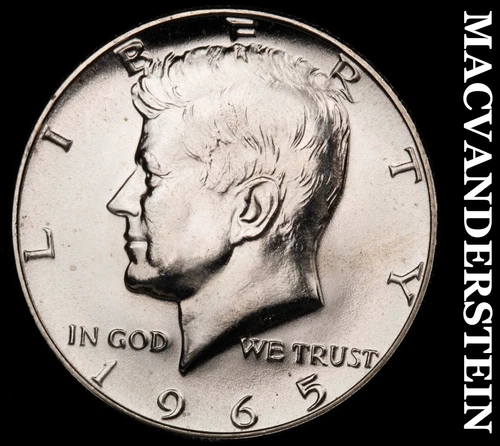 1965 Silver Kennedy Half Dollar - Choice Gem Brilliant Unc  Lustrous  #G9221