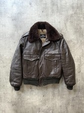 Vintage 1970’s Golden Fleece American Steerhide Leather Fleece A2 Bomber Jacket
