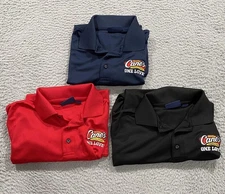 Raising Cane's Polo Shirt Mens Large Lot of 3 Black Navy Red Blue Generation