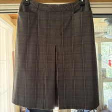 Sag Harbor Grey And purple Plaid Skirt with Front Pleat Pockets Vintage size