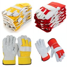 Heavy Duty Leather Rigger Gloves Gardening Ga...