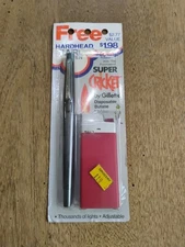 Vintage Super Cricket By Gillette Disposable Lighter W/ Hardhead Flair Pen New!