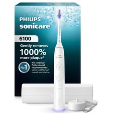 Philips Sonicare 6100 Rechargeable Electric Toothbrush with Brush Head - White