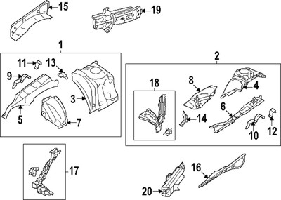 Genuine Subaru Gusset 50825VC0109P
