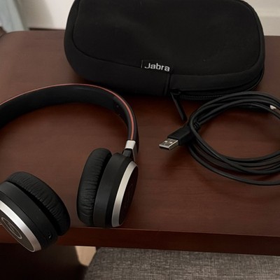 Jabra Black Silver On-Ear Headband Headphones USB Cable Carrying Case