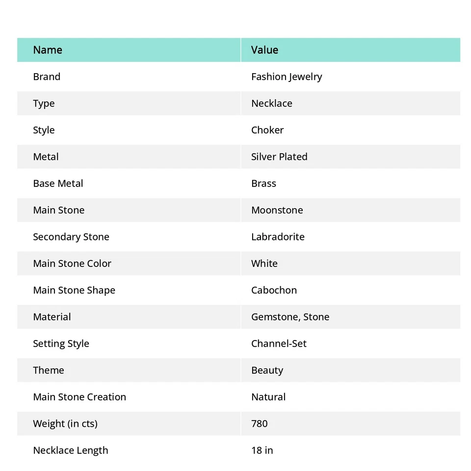 Collana Gioielli Regalo Moda Pietra di Luna Arcobaleno Pietra di Luna... - Immagine 4 di 4