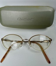 VTG Charmant CH8261 52-17-145 Gold Oval Eyeglasses Frame Titanium Cat Eye