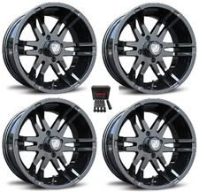 Fairway Alloys 14" Flex Black Golf Cart Wheels/Rims Yamaha