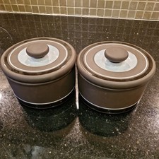 Hornsea Contrast Butter Dish Lidded Lancaster Vitramic  1970s 3.5" Vintage x 2