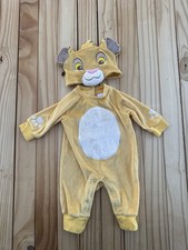 Disney Baby Simba Lion King Baby Romper Costume 0-3m With Matching Hat