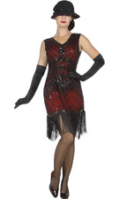 Vintage 1920er Gatsby Pailletten-Kleid, Gr.38, M, für Fasching oder Karneval