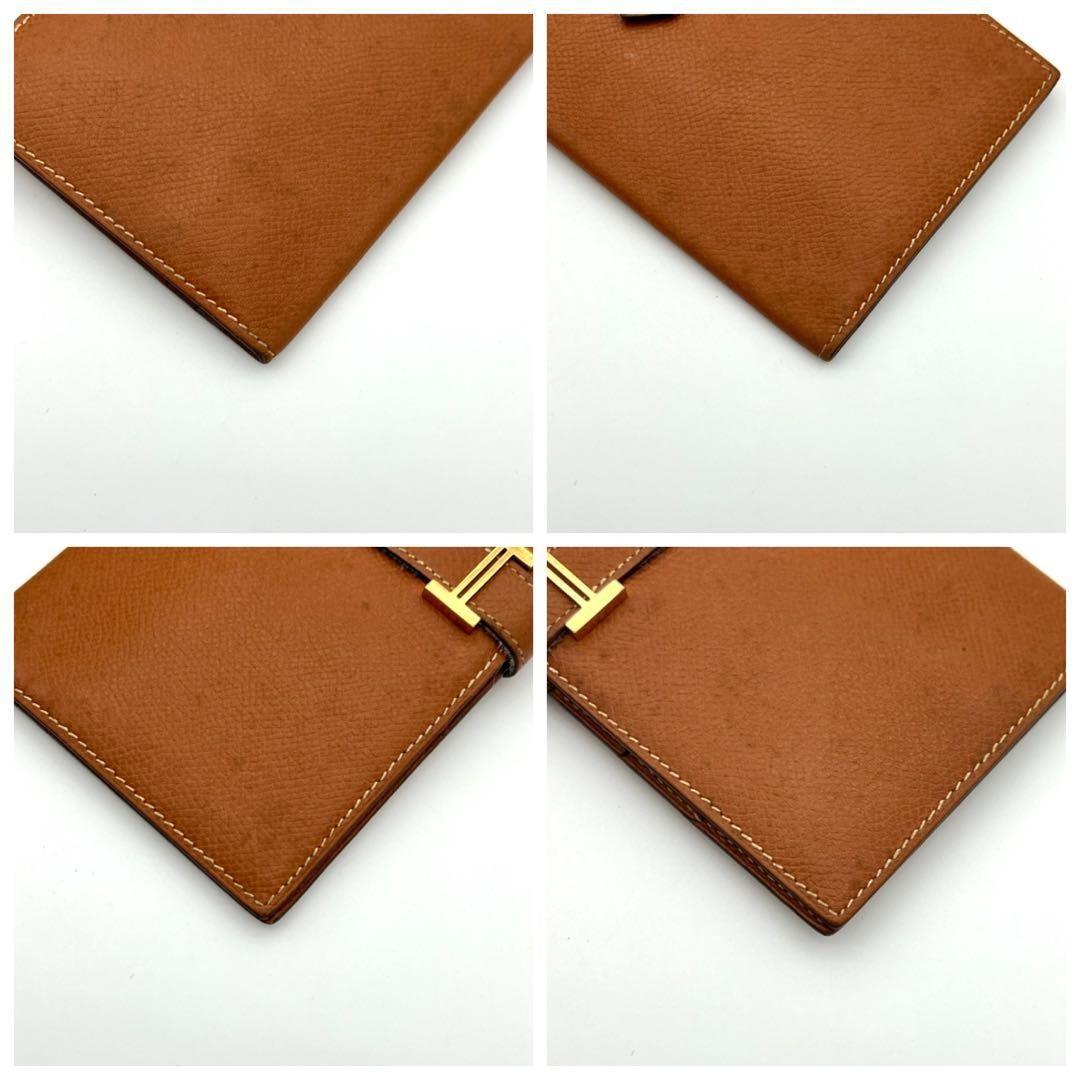 Hermes Bearn Classic Long Wallet Gold Leather Vintage Collector Item thumbnail 5