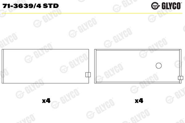 Glyco 71-3639/4 Std Pleuellager FüR Chevrolet Bedford Irmscher Holden Fso-image