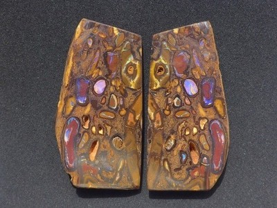 [Very Rare] 70g+55g 350ct+275ct Australian Nat Boulder Opal Split Rough Stones