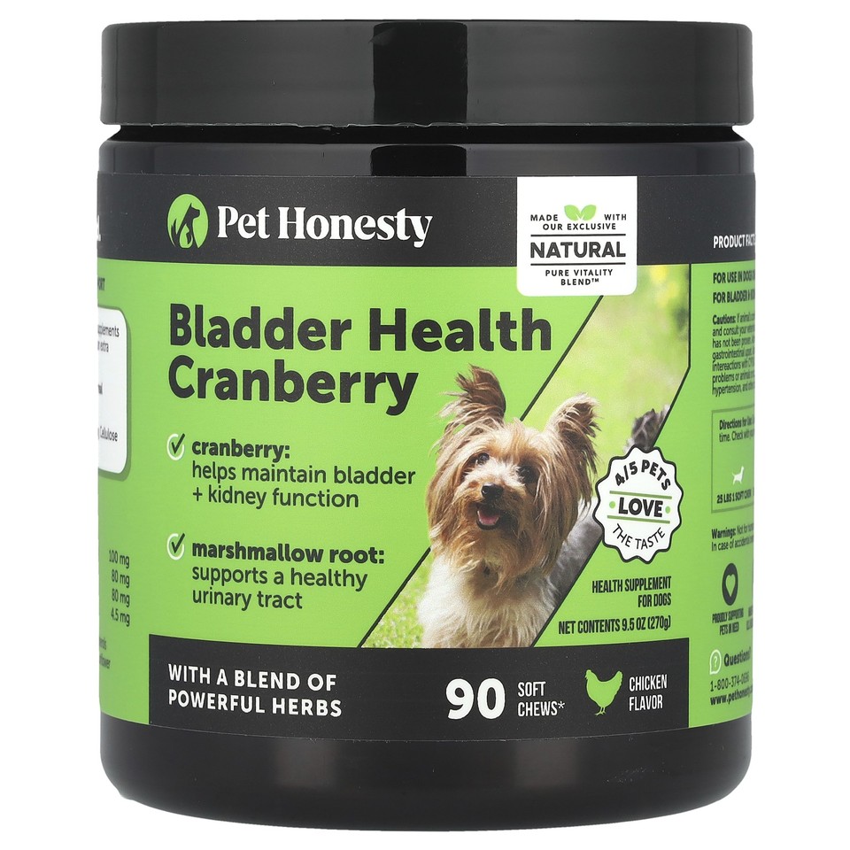 Bladder Health Cranberry, For Dogs, Chicken, 90 Soft Chews, 9.5 oz (270 g)