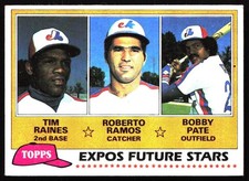1981 Topps #479 Expos Future Stars (Tim Raines / Roberto Ramos / Bobby Pate RC
