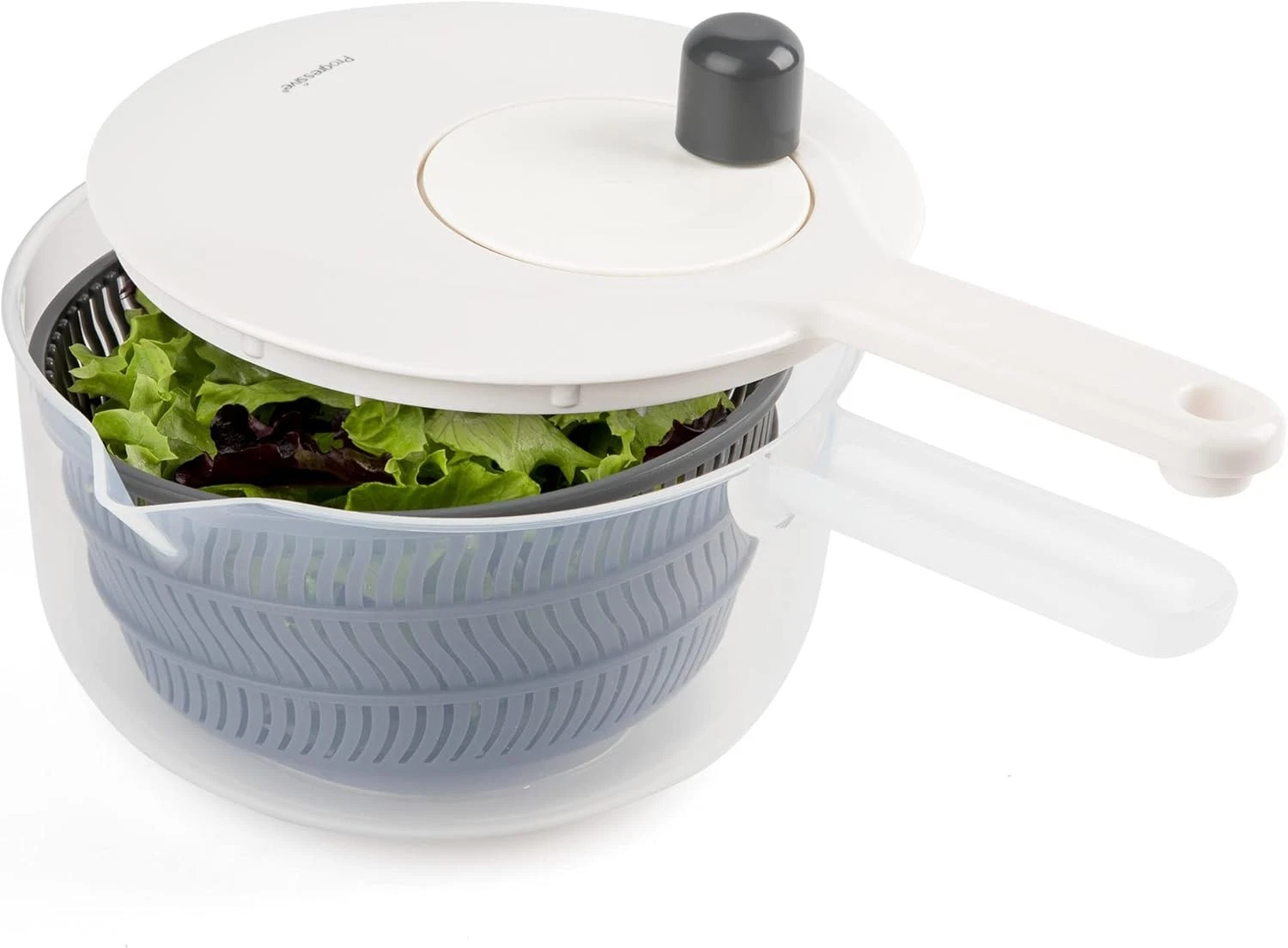 Prepworks by Salad Spinner W/ Handle 2.5 Quart Gray)