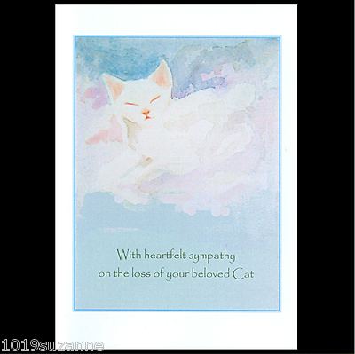 ORIGINAL DESIGN LARGE BEREAVEMENT LOSS OF CAT PAINTING CARD BY SUZANNE LE GOOD