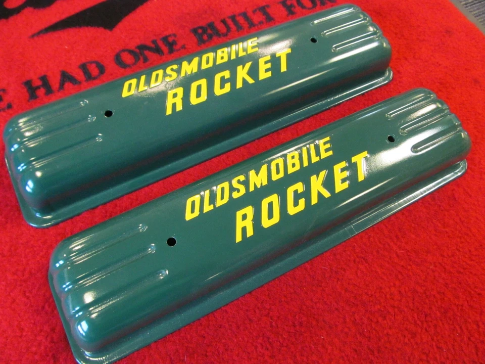 1951-1953 Oldsmobile 88 98 Starfire V8 Restored Engine Valve Cover Set  Foto 2 de 4