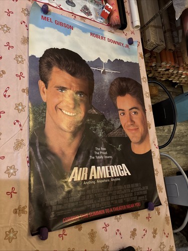 AIR AMERICA ORIGINAL ROLLED MOVIE POSTER 27x40 1990 MEL GIBSON ROBERT DOWNEY JR