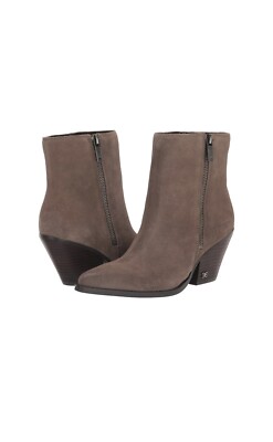 Sam Edelman Jane Ankle Booties Women's Size 7M Olive Suede Western Heel
