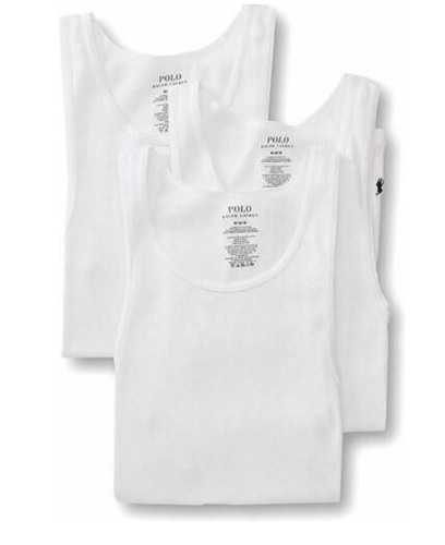 3 ORIGINAL POLO RALPH LAUREN BAUMWOLLE WEISS TANKS T-SHIRTS UNTERHEMDEN S M L XL XXL - Bild 13 von 54